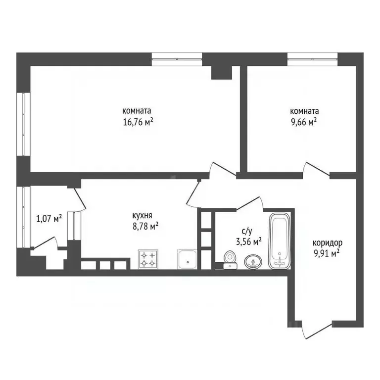 2-к кв. Башкортостан, Уфа Караидельская ул., 54/1 (49.1 м) - Фото 1