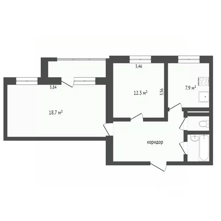 2-к кв. Ярославская область, Ярославль ул. Гагарина, 45 (50.0 м) - Фото 1