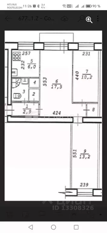 3-к кв. Новосибирская область, Новосибирск ул. Блюхера, 5 (57.0 м) - Фото 1