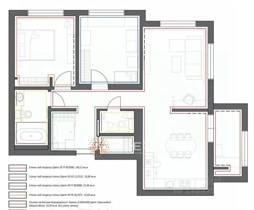 3-к кв. Новосибирская область, Новосибирск Красный просп., 220/6 (79.0 ... - Фото 2