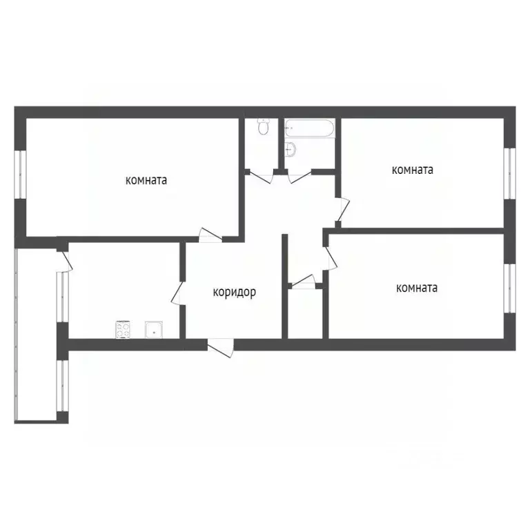 3-к кв. Ханты-Мансийский АО, Сургут ул. Просвещения, 46 (68.0 м) - Фото 1