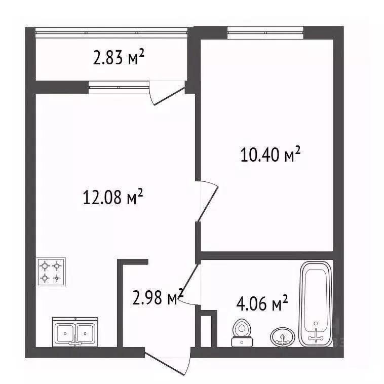 1-к кв. Ленинградская область, Мурино Всеволожский район, ул. ... - Фото 2