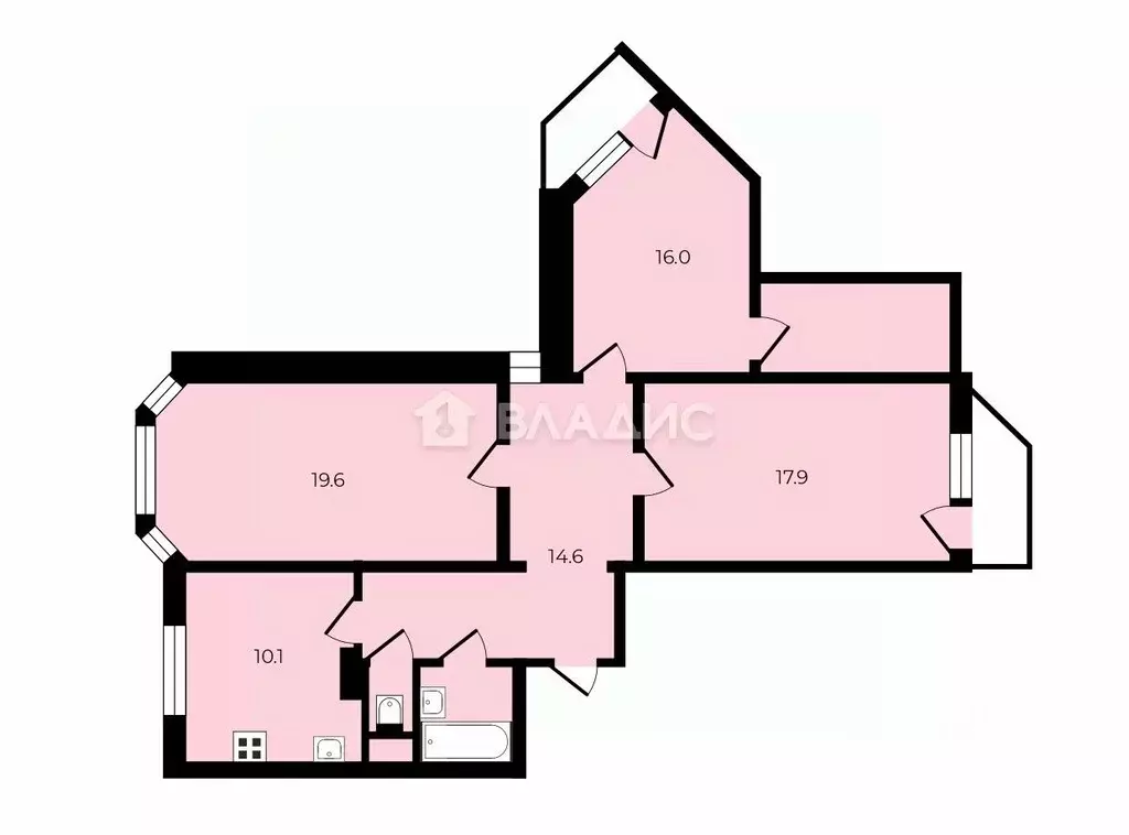 3-к кв. Московская область, Люберцы Комсомольский просп., 16/2 (86.0 ... - Фото 2