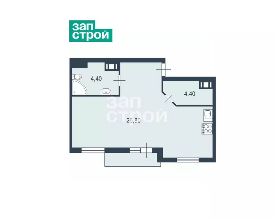 Студия Санкт-Петербург ул. Восстания, 6а (45.2 м) - Фото 2