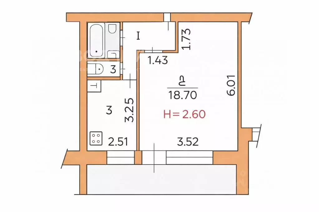 1-к кв. Чувашия, Чебоксары ул. Чапаева, 8к2 (35.5 м) - Фото 2