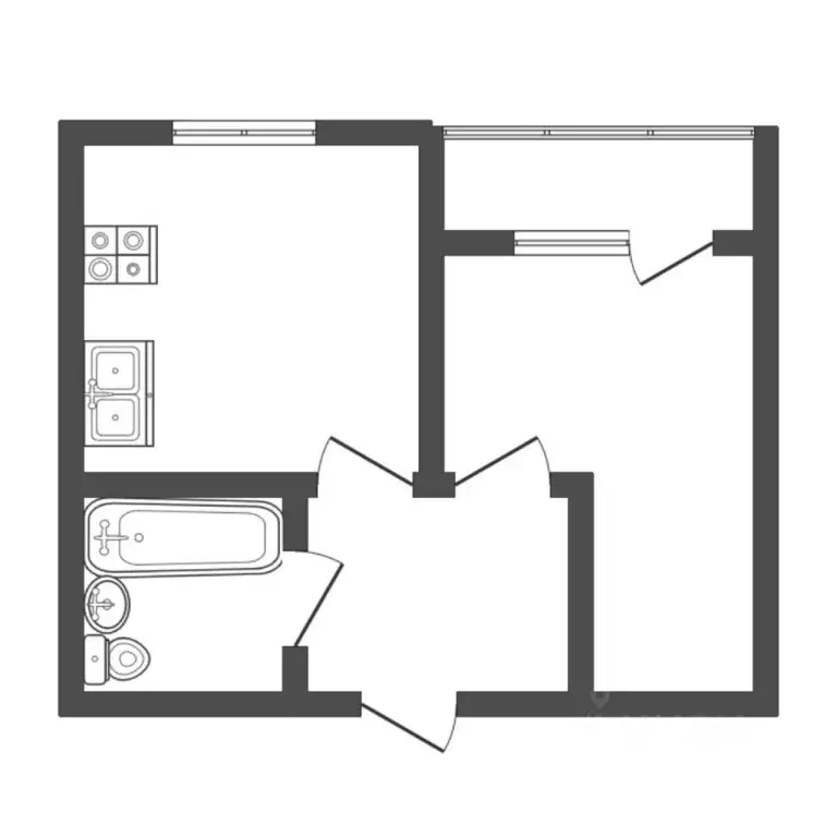 1-к кв. Тюменская область, Тюмень Северная ул., 6 (32.9 м) - Фото 2