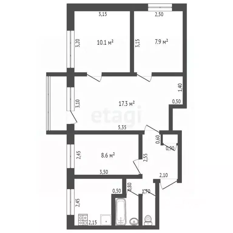4-к кв. Алтайский край, Бийск Социалистическая ул., 48 (60.6 м) - Фото 1