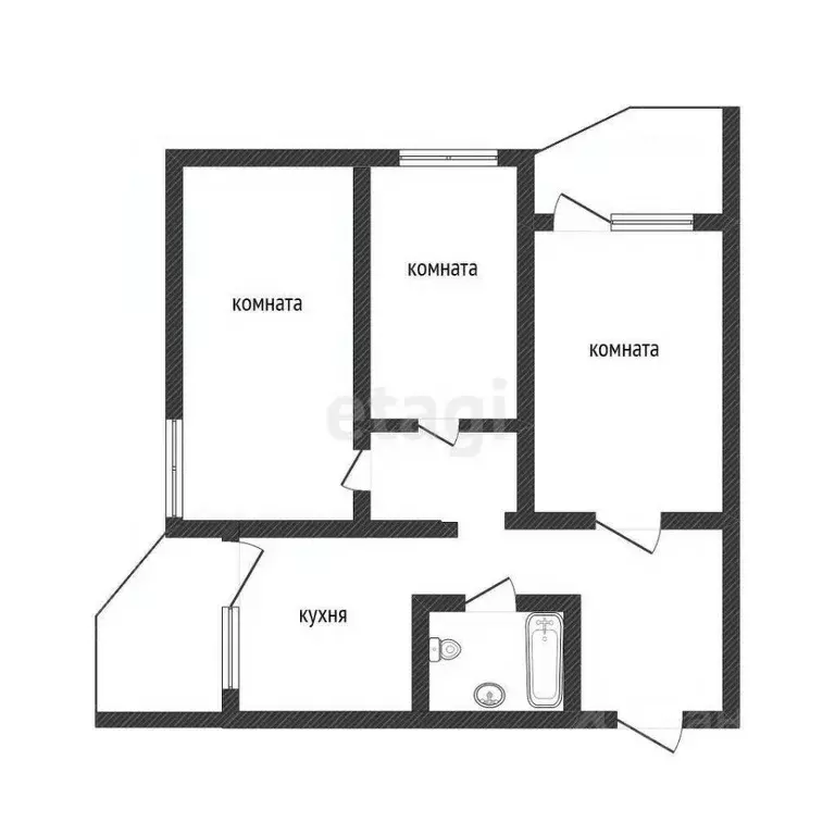 3-к кв. Алтайский край, Бийск ул. Александра Радищева, 1/1 (85.6 м) - Фото 2