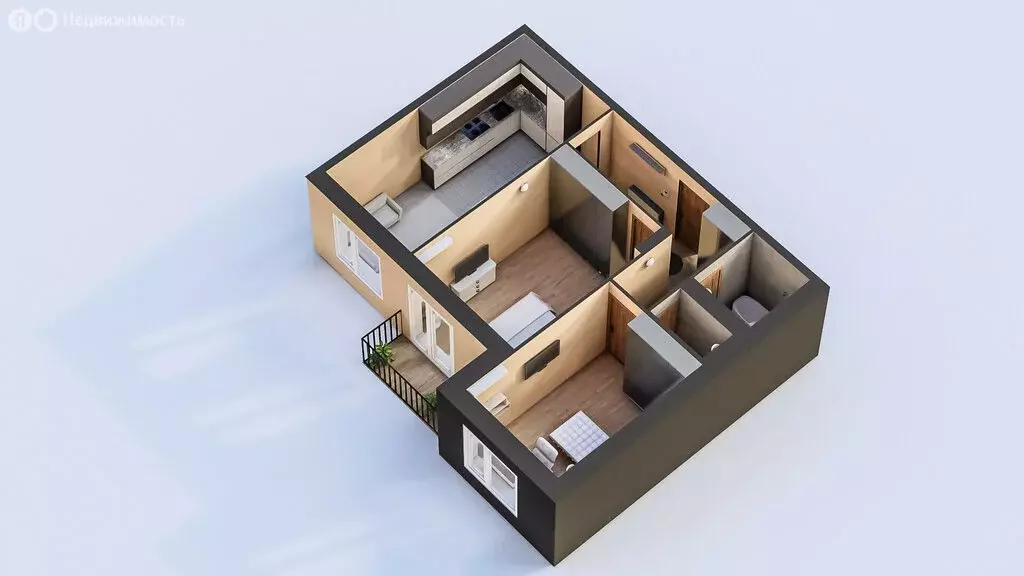 3-комнатная квартира: Брянск, Старый аэропорт (65.79 м) - Фото 1