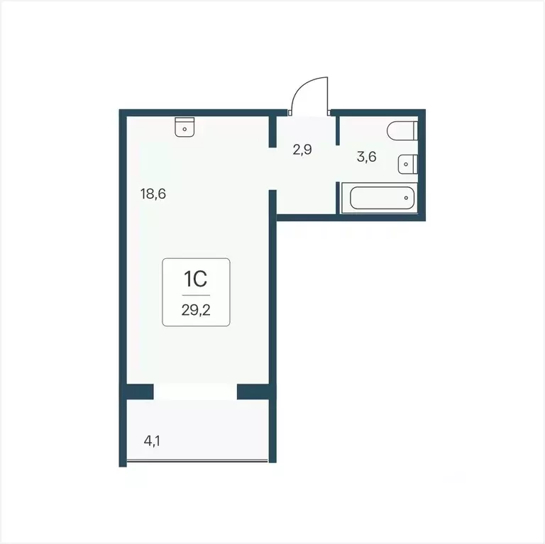 Студия Новосибирская область, Новосибирск Кедровая ул., 80/3 (29.2 м) - Фото 0