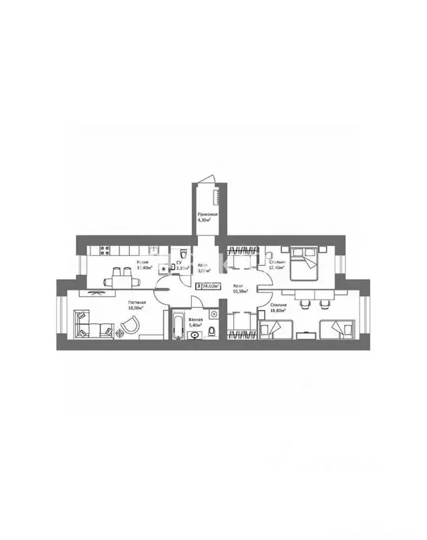 3-к кв. Ярославская область, Ярославль ул. Старая Костромская, 6 (95.7 ... - Фото 2