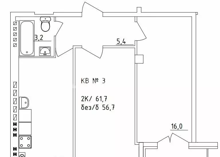 2-комнатная квартира: Шахты, переулок Бродского, 10 (56.7 м) - Фото 1