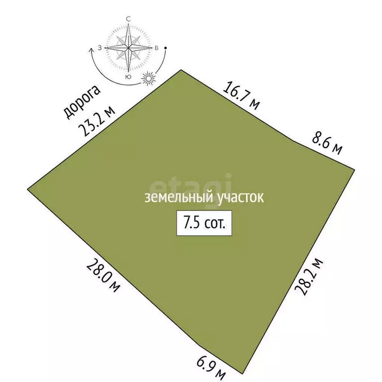 Участок в село Падун, Береговая улица (753 м) - Фото 1