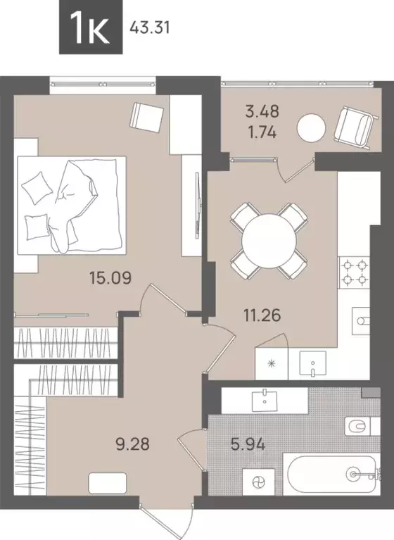 1-к кв. Калининградская область, Светлогорск Лесная Сказка жилой ... - Фото 0
