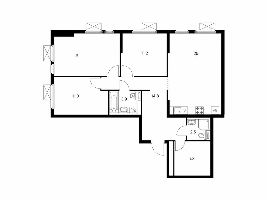 3-комнатная квартира: Мытищи, Ярославское шоссе, 120Бк2 (90.9 м) - Фото 1