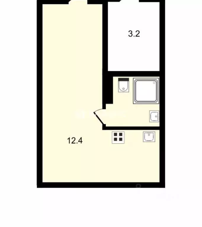 Студия Москва ул. 8-я Текстильщиков, 13К2 (12.4 м) - Фото 2