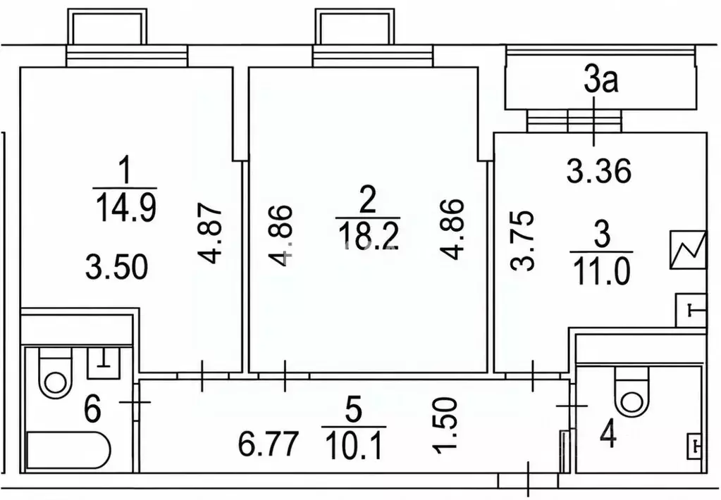 2-к кв. Москва Болотниковская ул., 43К1 (62.0 м) - Фото 2