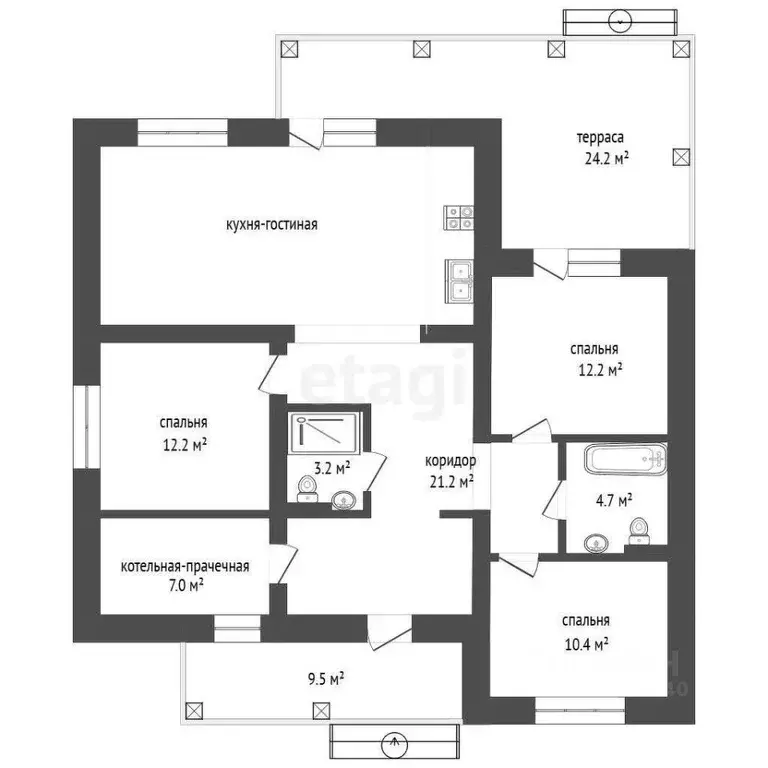 Дом в Тюменская область, Тюменский муниципальный округ, с. Каменка, ... - Фото 1