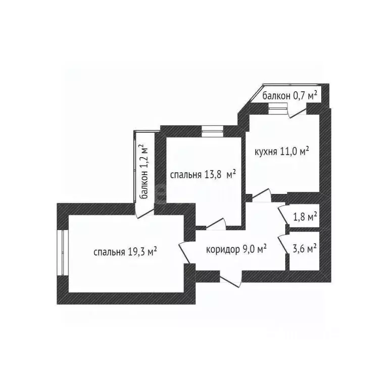 2-к кв. Белгородская область, Белгород ул. Победы, 49к2 (60.0 м) - Фото 2