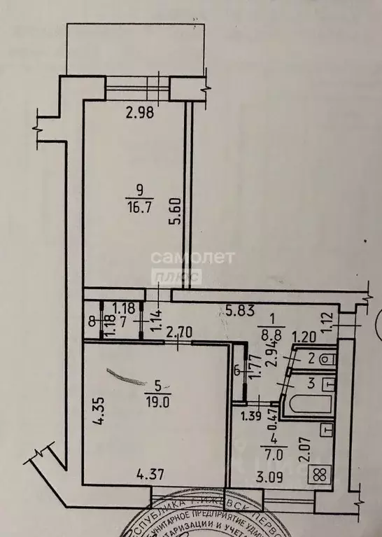 2-к кв. Удмуртия, Ижевск ул. Ворошилова, 59 (57.3 м) - Фото 1