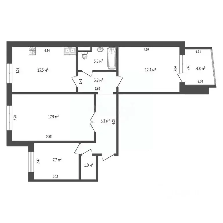 3-к кв. Тюменская область, Тюменский муниципальный округ, с. Онохино ... - Фото 2