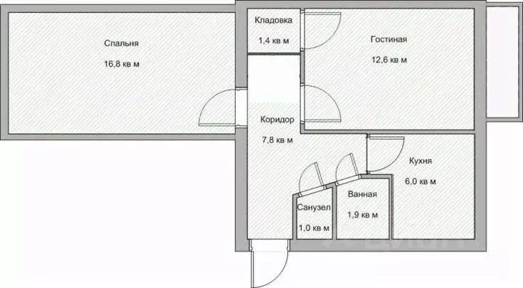 2-к кв. Челябинская область, Челябинск ул. Бурденюка, 21 (45.0 м) - Фото 2