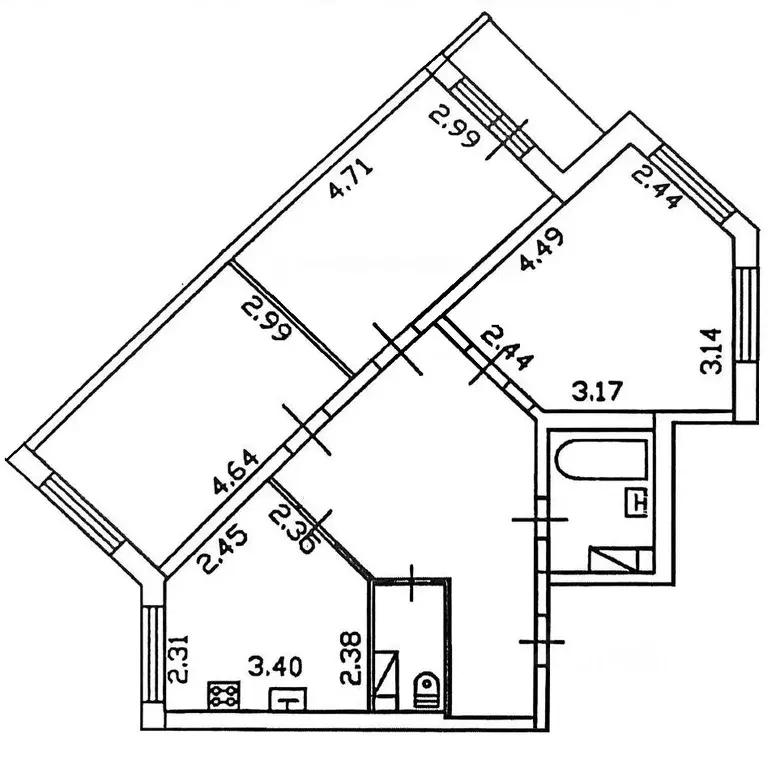 3-к кв. Ленинградская область, Всеволожск Южный мкр, ул. Знаменская, ... - Фото 2