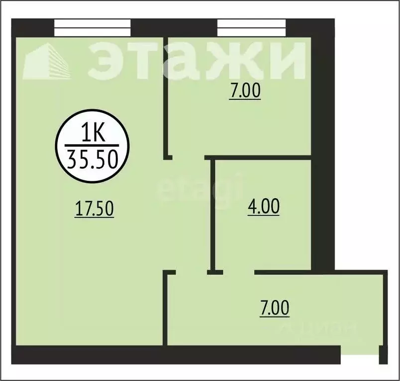 1-к кв. Костромская область, Кострома Полянская ул., 6 (31.0 м) - Фото 0