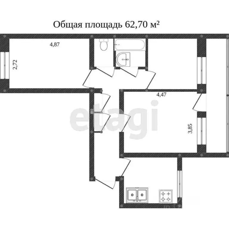 3-к кв. Воронежская область, Воронеж ул. Богдана Хмельницкого, 66 ... - Фото 2