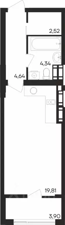 Студия Мурманская область, Мурманск Первомайский округ,  (35.21 м) - Фото 1