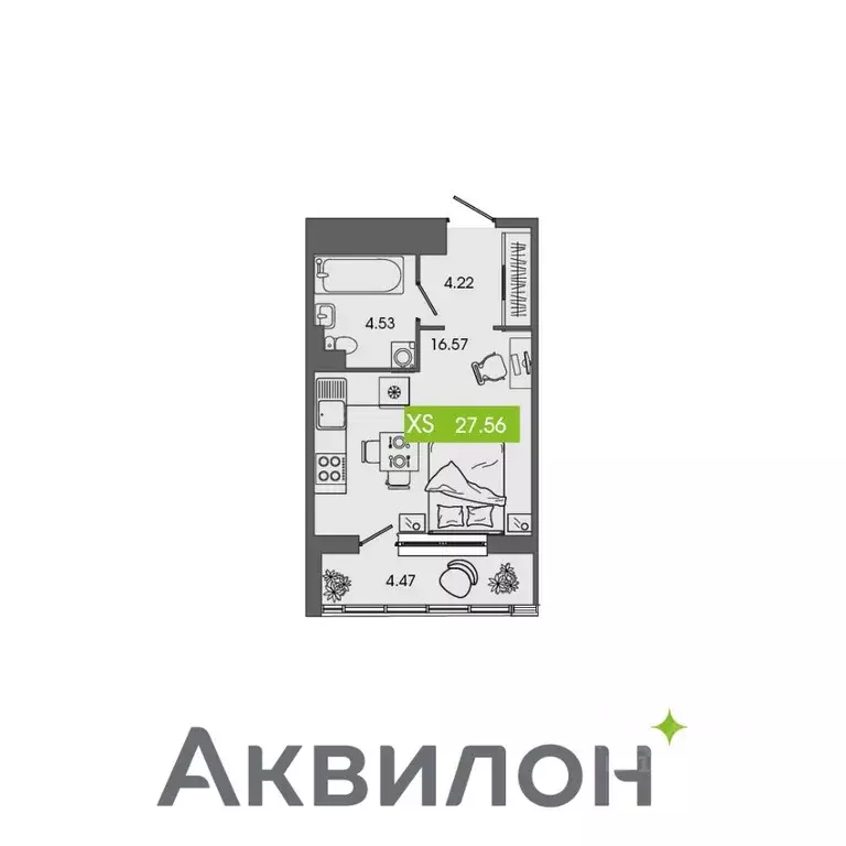 Студия Архангельская область, Северодвинск Аквилон Севен жилой ... - Фото 0
