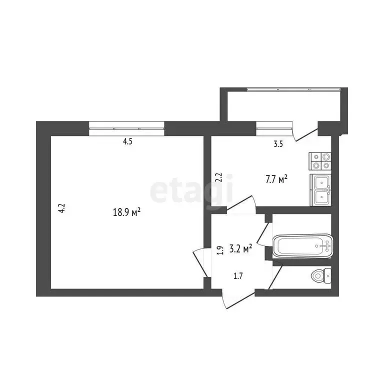 1-комнатная квартира: Разумное, Вересковая улица, 7 (38 м) - Фото 1