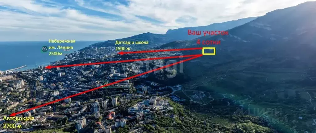 Участок в Крым, Ялта Ялта-Дарсан ТСН,  (4.0 сот.) - Фото 1