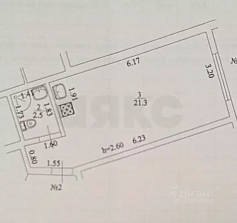 Студия Краснодарский край, Сочи ул. Макаренко, 34А (49.0 м) - Фото 1