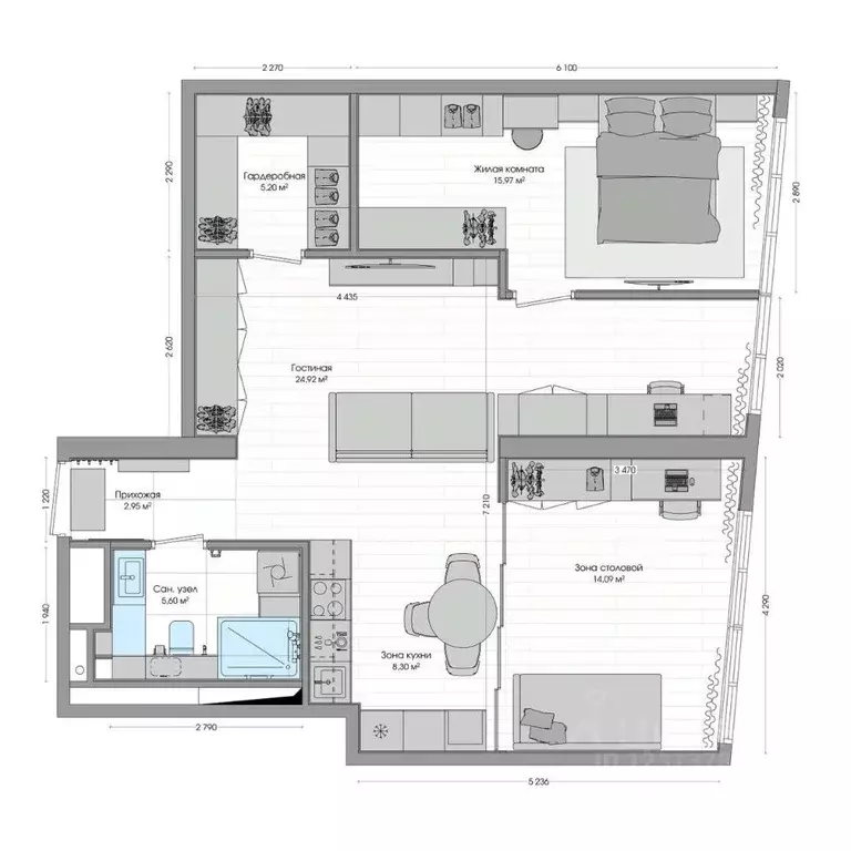 3-к кв. Приморский край, Владивосток ул. Нейбута (77.38 м) - Фото 1