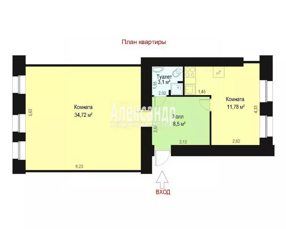 2-к кв. Санкт-Петербург Пушкинская ул., 7 (60.0 м) - Фото 1