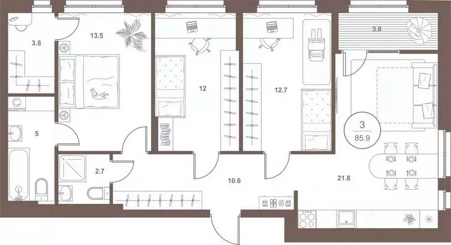 3-к кв. Пензенская область, Пенза Арбеково жилрайон, Дальнее Арбеково ... - Фото 2