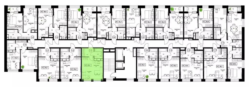 Студия Московская область, Пушкино Пушкино Град жилой комплекс (28.2 ... - Фото 1