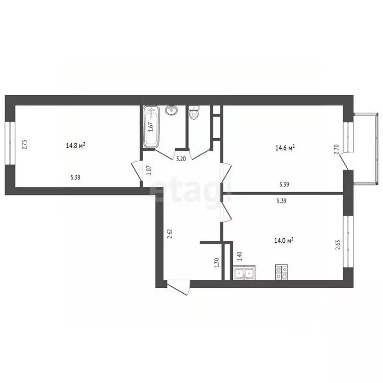 2-к кв. Москва Березовая аллея, 19к1 (57.0 м) - Фото 2