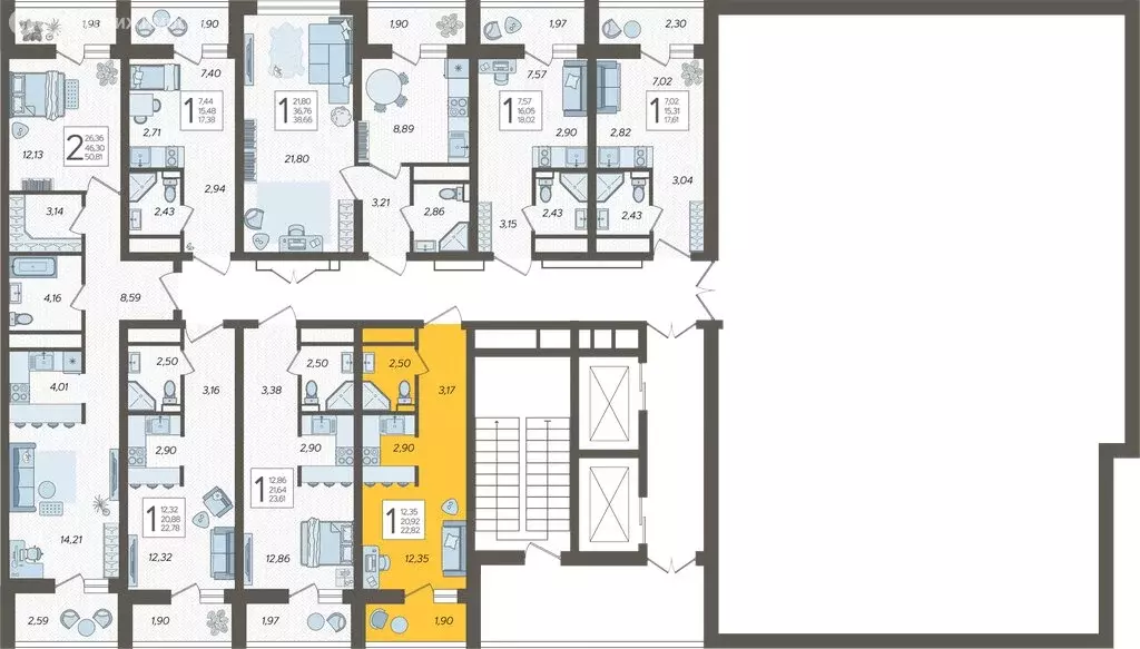 Квартира-студия: Сочи, микрорайон Бытха, Ясногорская улица, 16/2к10 ... - Фото 2
