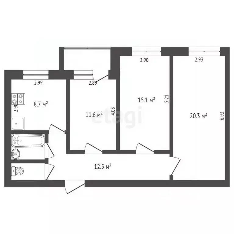3-к кв. Коми, Сыктывкар Сысольское ш., 17/1 (72.9 м) - Фото 2