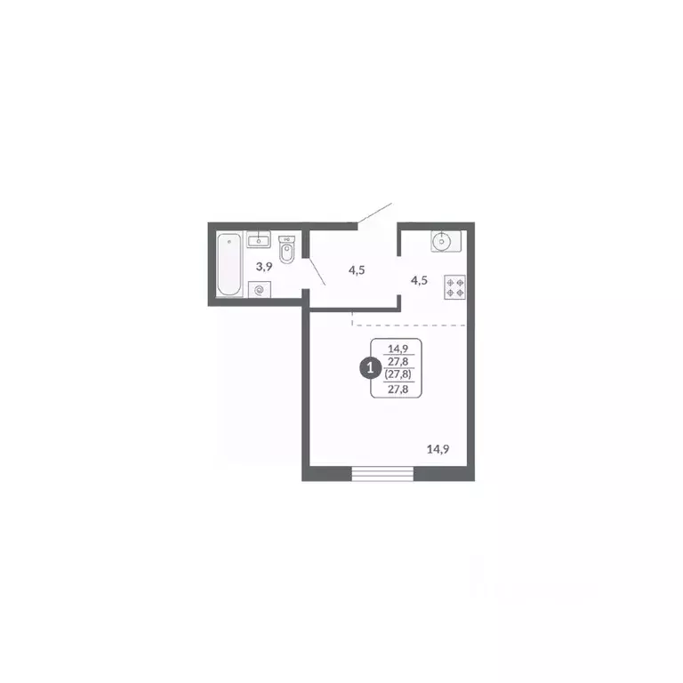 1-к кв. Кировская область, Киров ул. Потребкооперации, 34 (27.8 м) - Фото 1