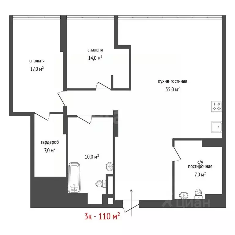 3-к кв. Свердловская область, Екатеринбург ул. Белинского, 108 (110.0 ... - Фото 2
