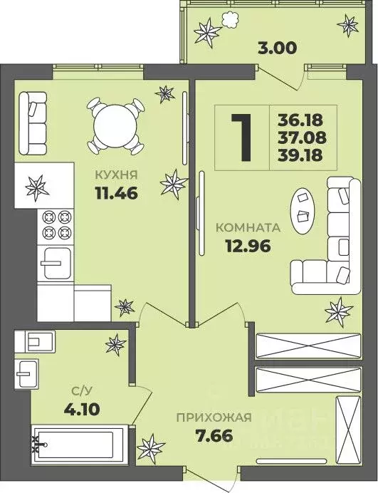 1-к кв. Калининградская область, Калининград ул. Генерала Толстикова, ... - Фото 1