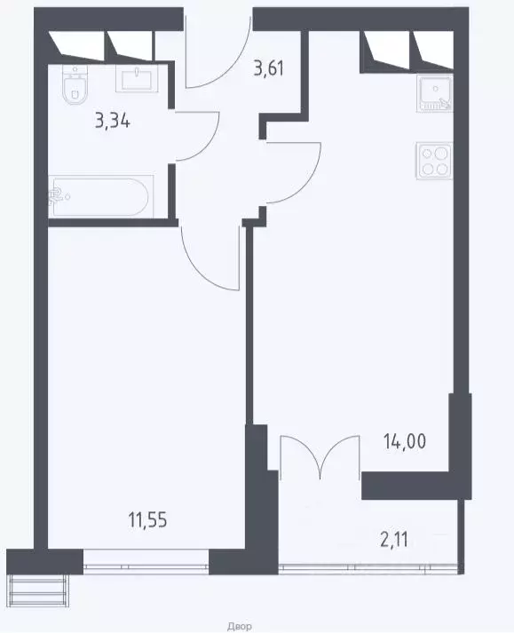 1-к кв. Московская область, Красногорск ул. Тенистых Аллей, 3к3 (33.7 ... - Фото 2