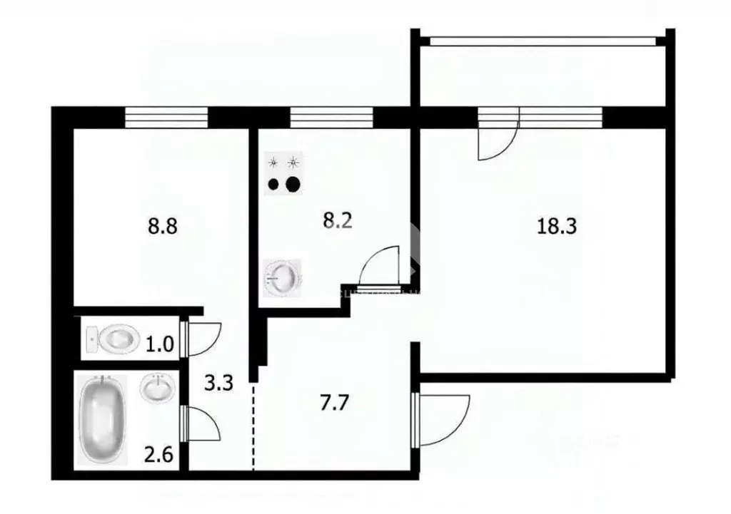2-к кв. Новосибирская область, Новосибирск ул. В. Высоцкого, 44 (49.2 ... - Фото 2
