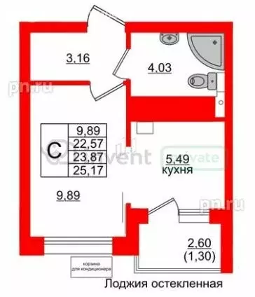 Квартира-студия: Светлогорск, Майский проезд, 5к3 (23.87 м) - Фото 0