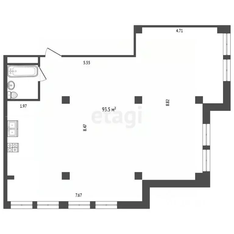 2-к кв. Московская область, Балашиха Заречная ул., 22 (97.0 м) - Фото 2