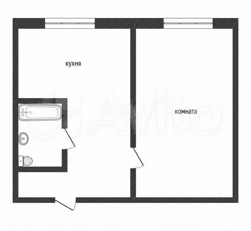 1-к. квартира, 28,6 м, 4/5 эт. - Фото 0