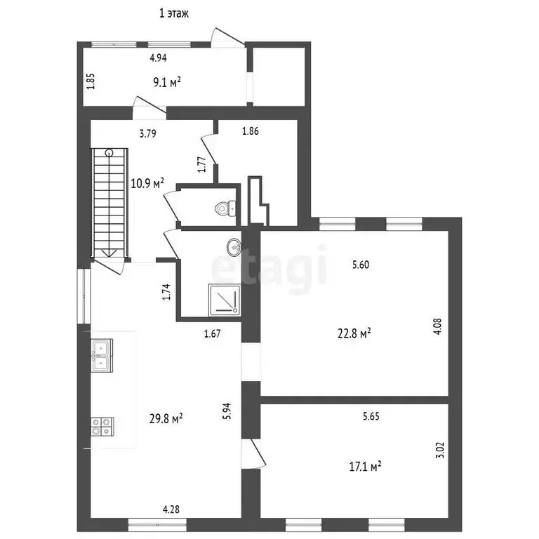 Дом в село Троицкое, Шоссейная улица (197.9 м) - Фото 1